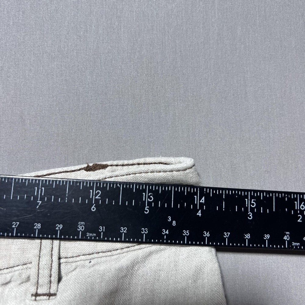 Madewell Wide Leg Pants Womens 2 Ivory 100% Linen High Rise Cropped Pockets - Picture 11 of 15